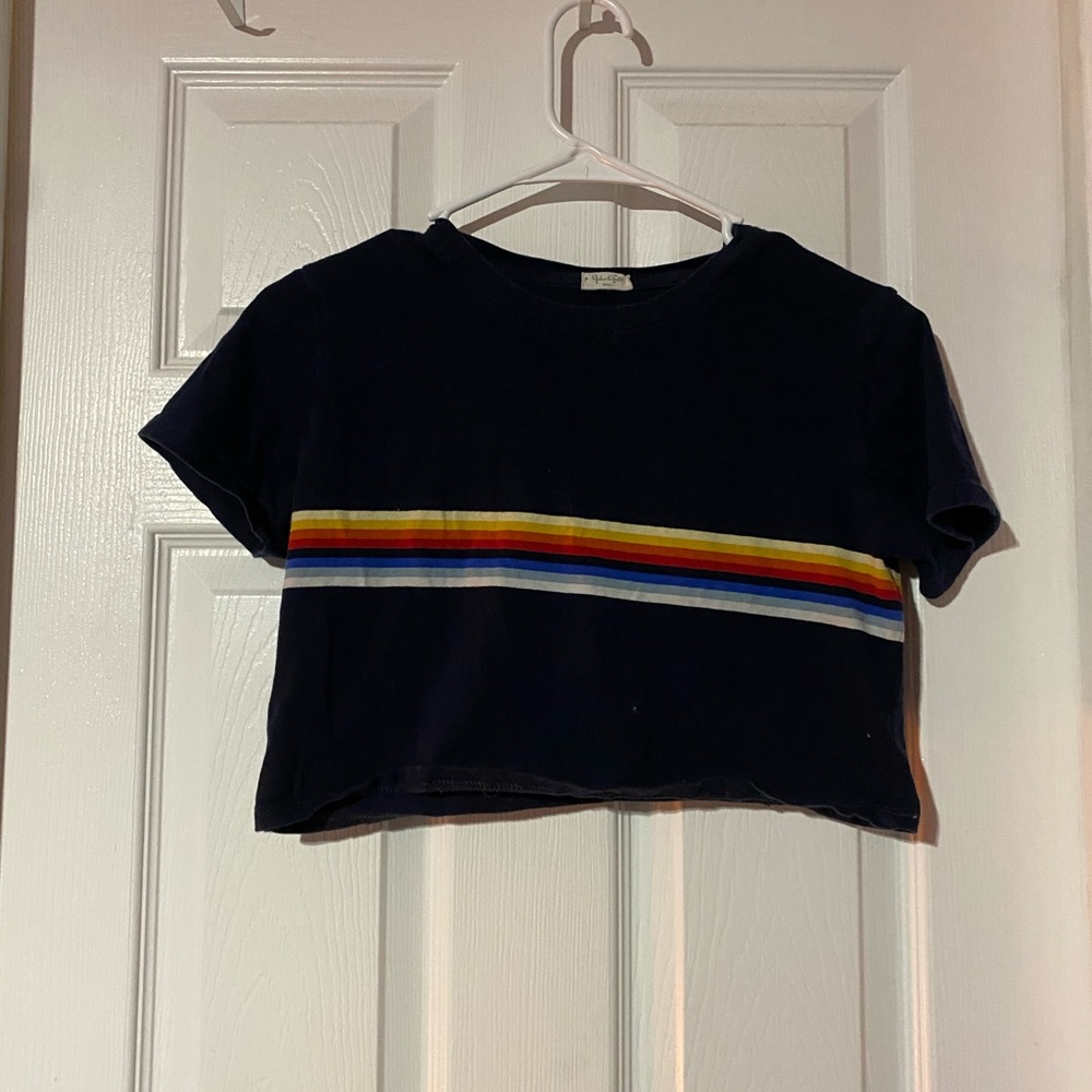 rainbow stripped brandy crop top